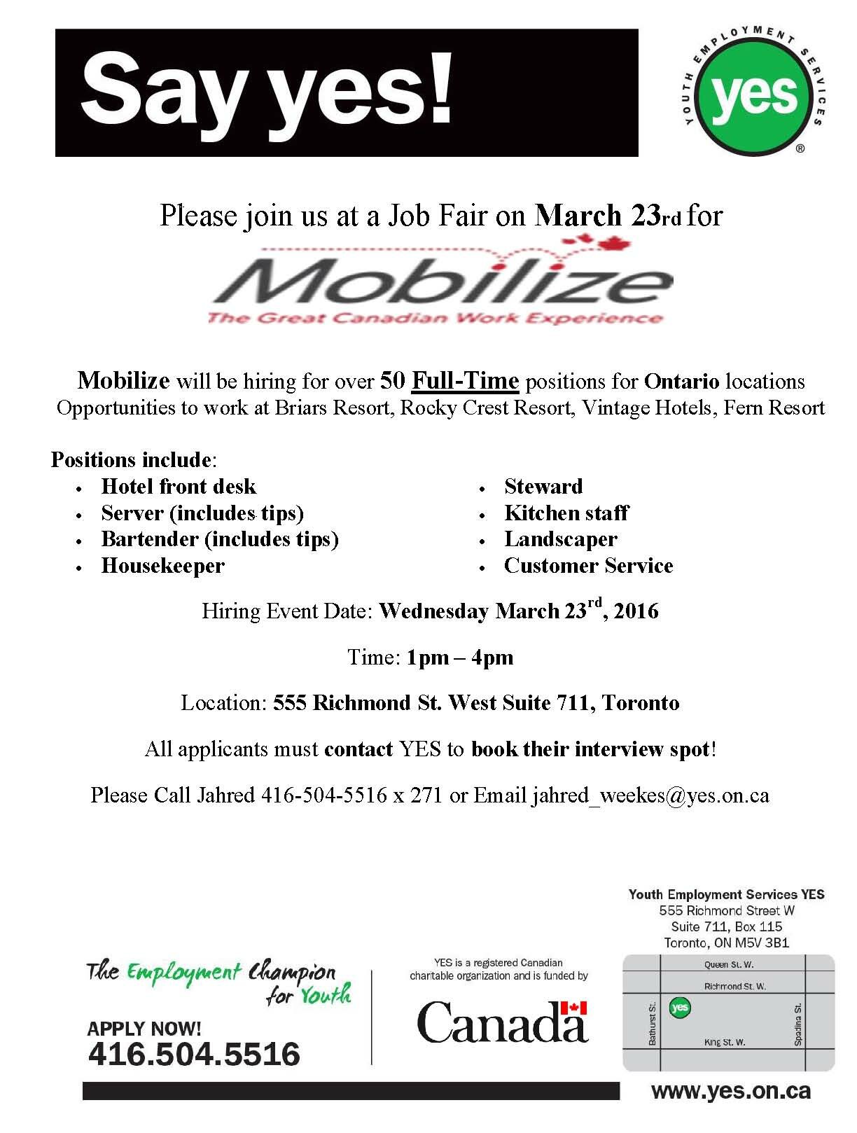 Mobilize March 23rd Hiring Event