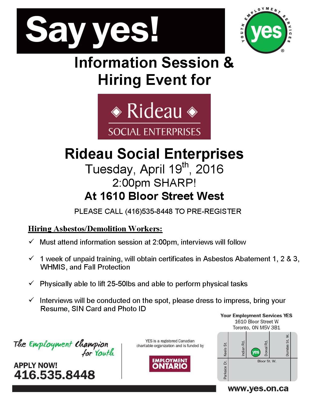 Rideau Social Enterprises April19th