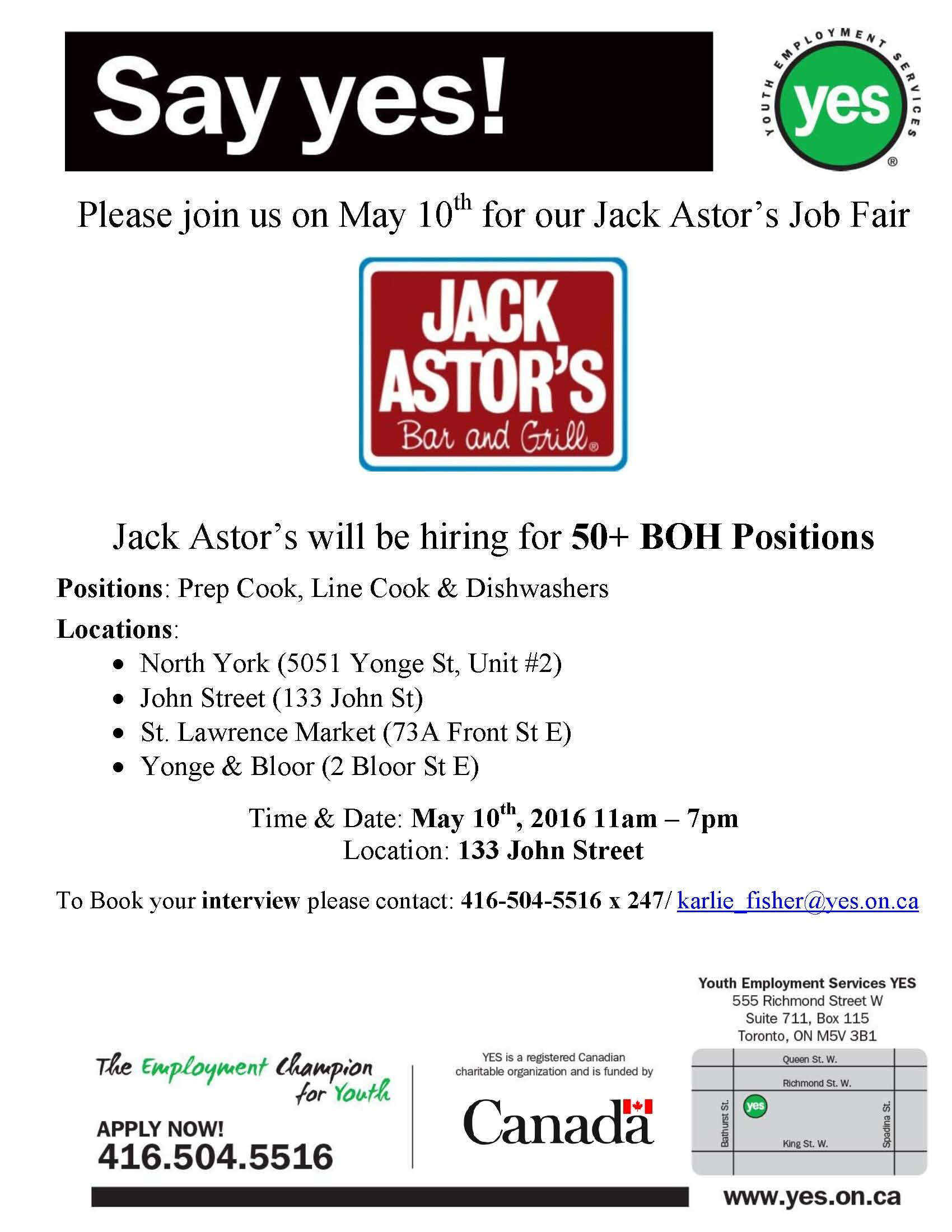 Jack Astors May 10th