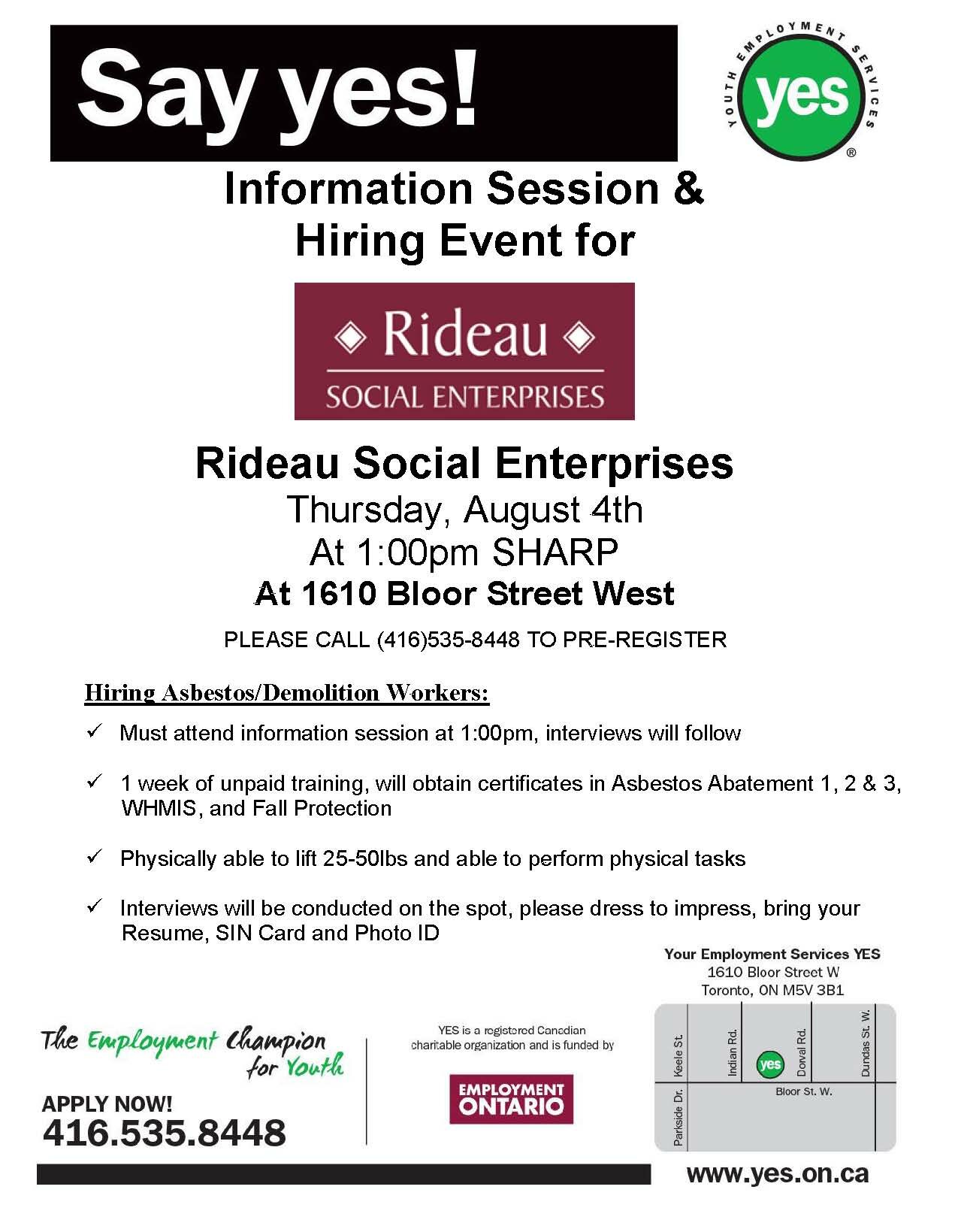 Rideau Social Enterprises August 4th 2016
